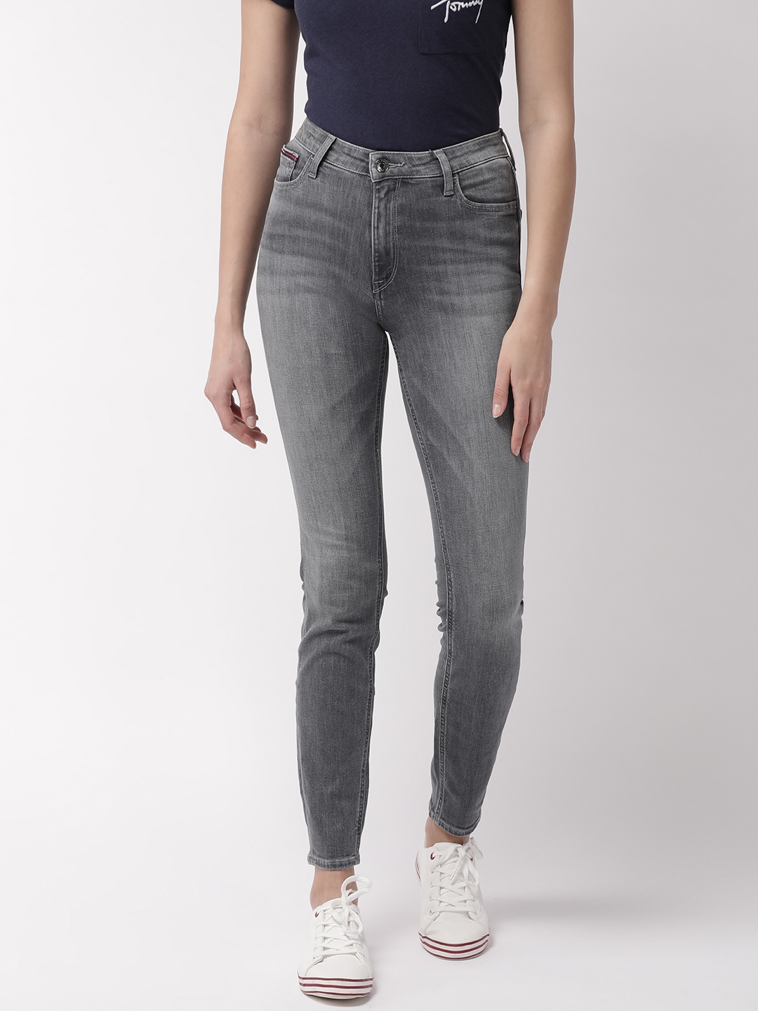 

Tommy Hilfiger Women Grey Skinny Fit High-Rise Clean Look Stretchable Jeans