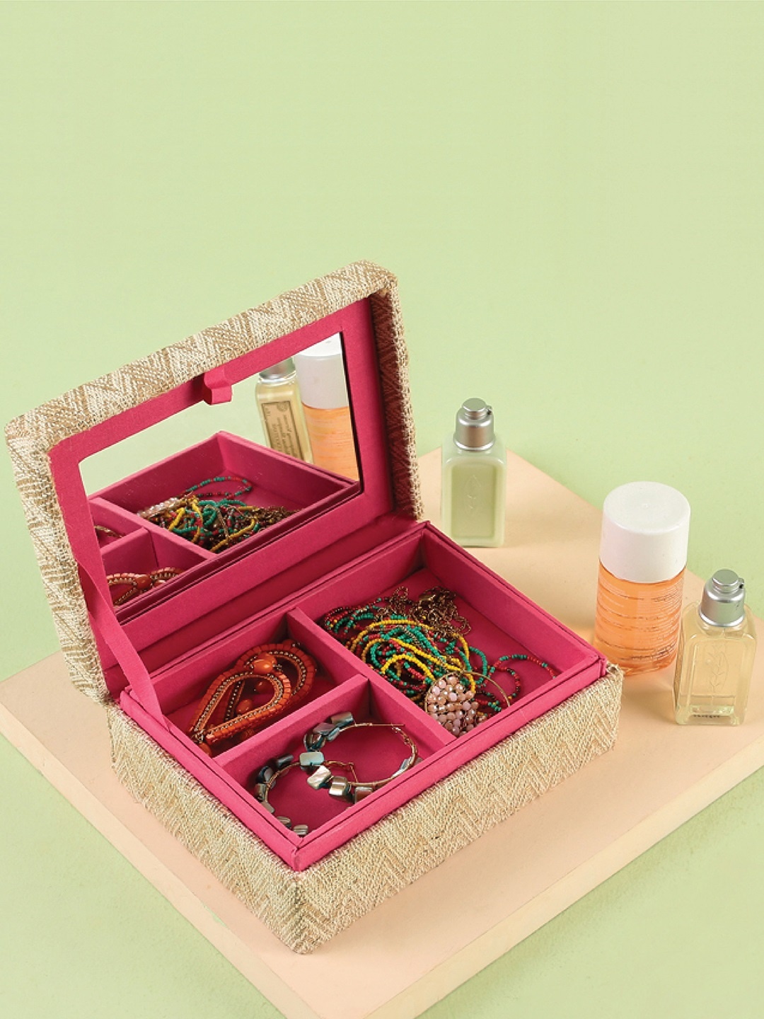 

Chumbak Teal Blue Embroidered Jewellery Box