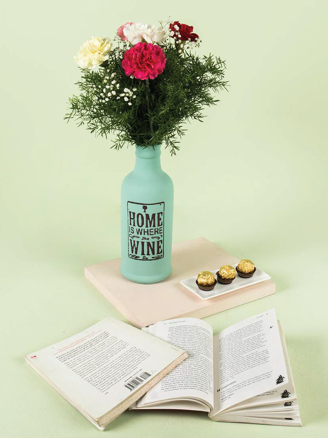 

Chumbak Teal Green Printed Ceramic Vase
