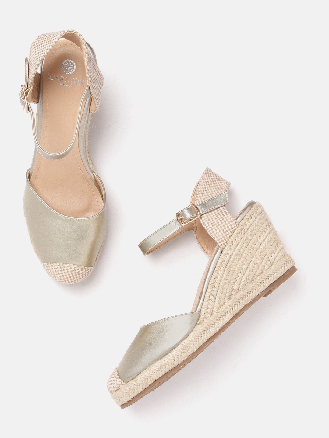 

Carlton London Women Gold-Toned Solid Pumps