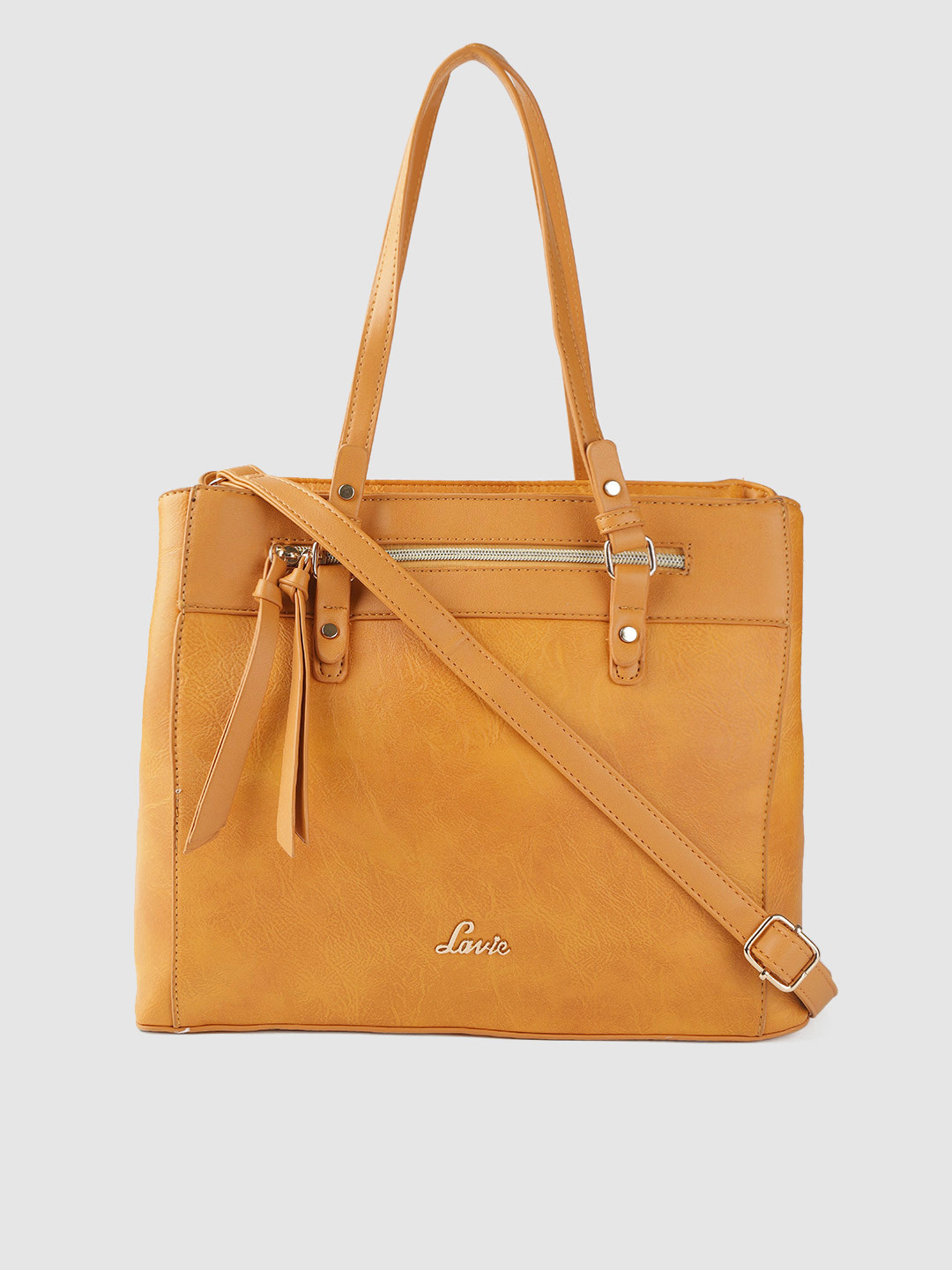 

Lavie Mustard Yellow Solid Shoulder Bag