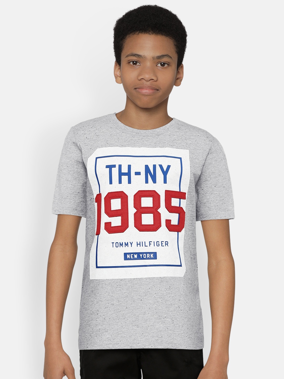 

Tommy Hilfiger Boys Grey Printed Round Neck T-shirt