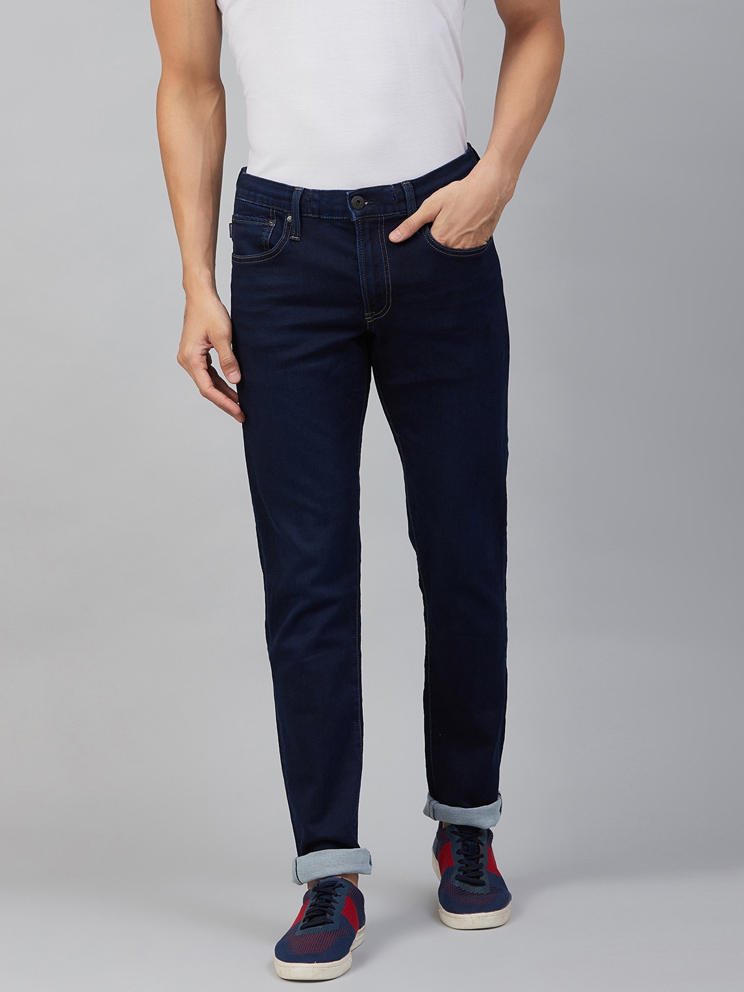 

Jack & Jones Men Navy Blue Slim Fit Low-Rise Clean Look Jeans