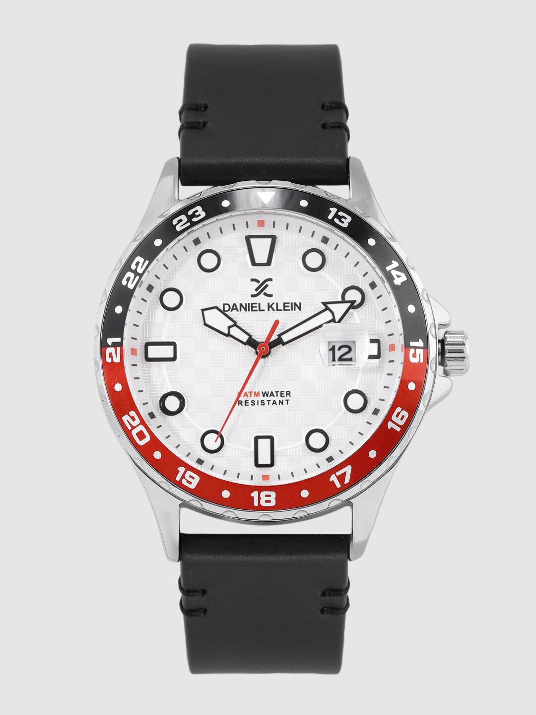 

Daniel Klein Men Silver-Toned Genuine Leather Analogue Watch DK.1.12349-2