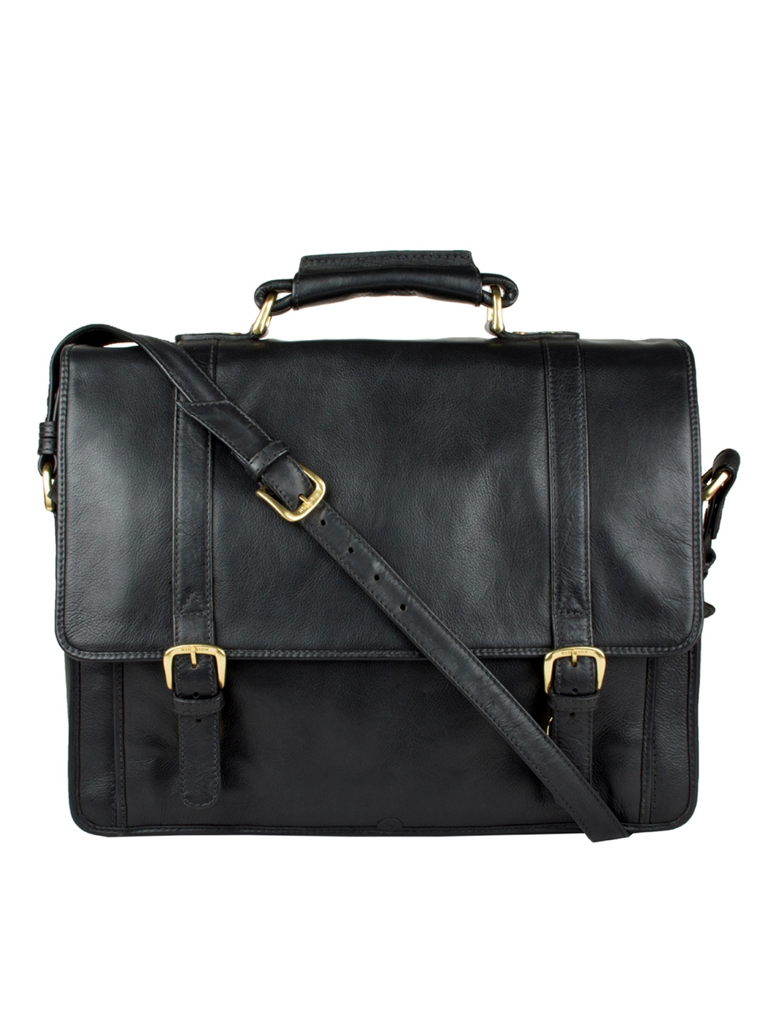 

Hidesign Men Black Solid Leather Messenger Bag