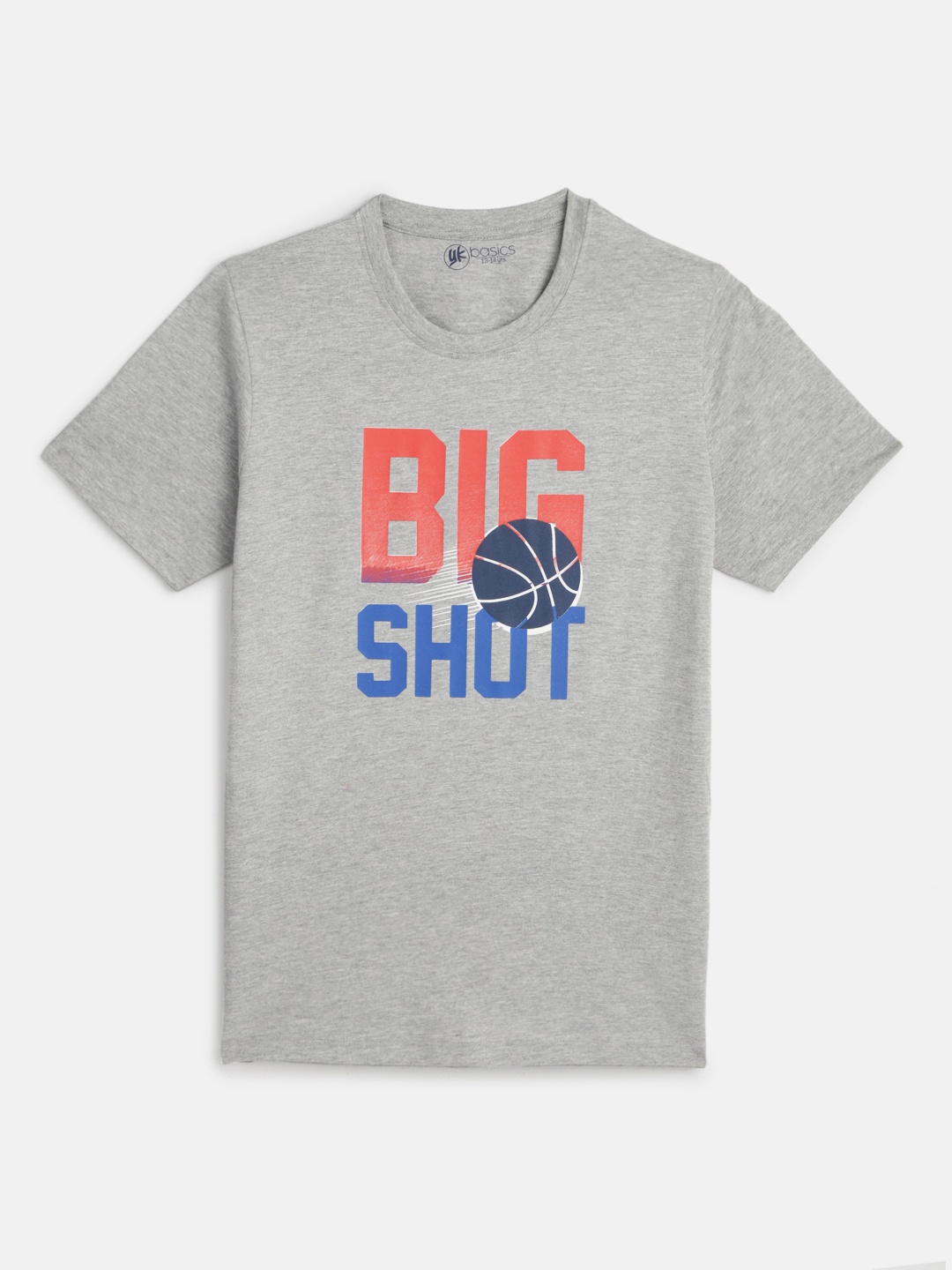 

YK Boys Grey Printed Round Neck T-shirt