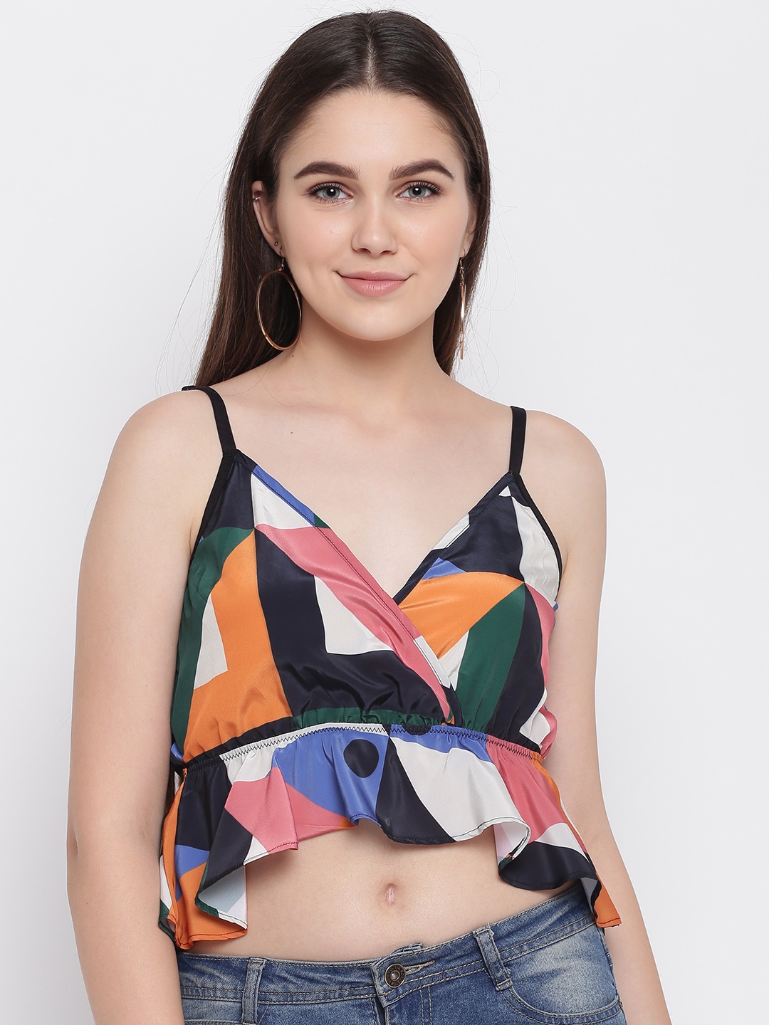 

EROTISSCH Women Multicoloured Printed Cropped Empire Top, Multi