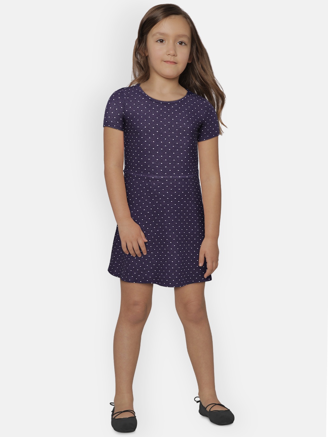 

COOL CLUB Girls Navy Blue & White Printed A-Line Dress