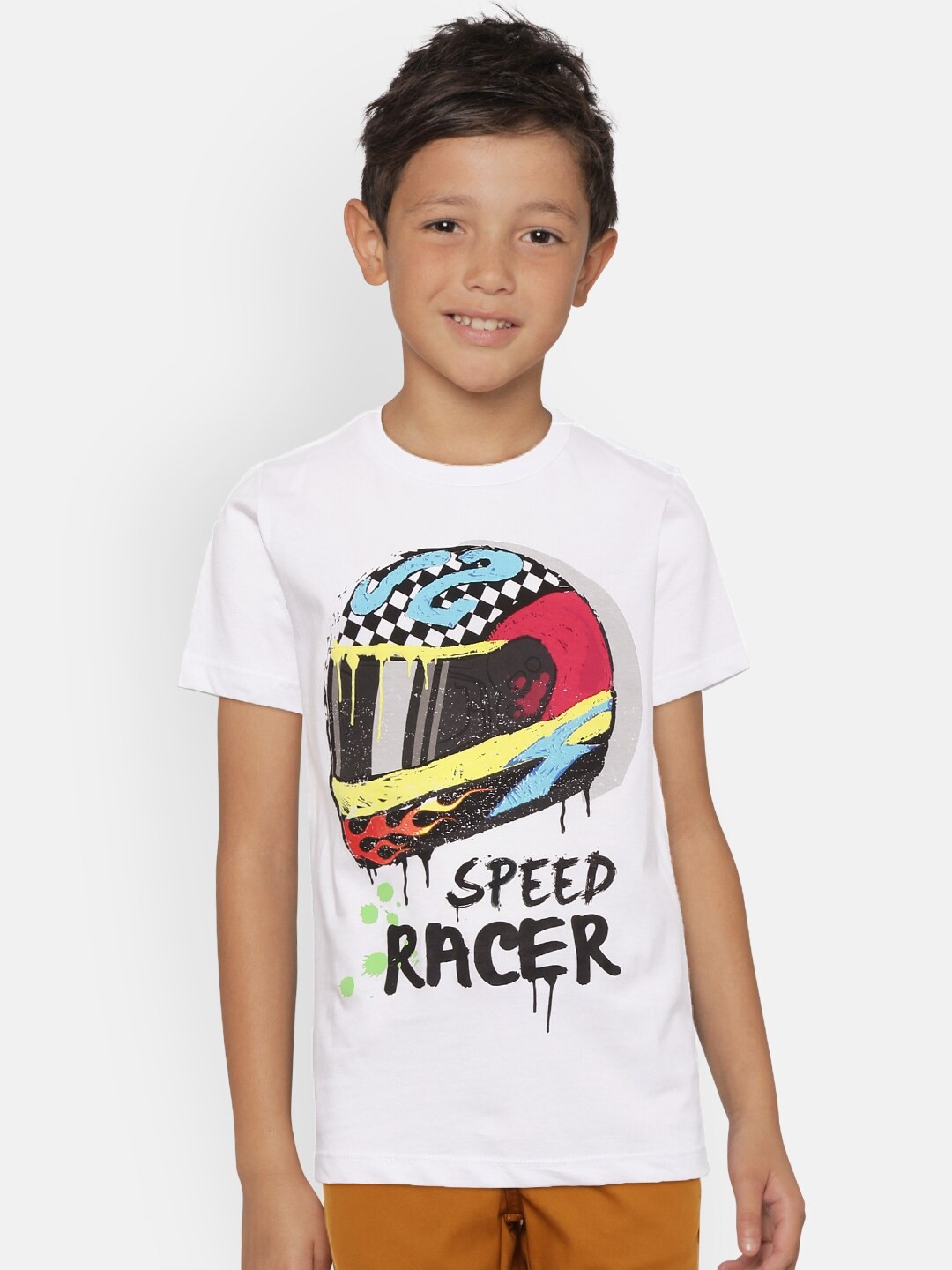 

COOL CLUB Boys White Printed Round Neck T-shirt