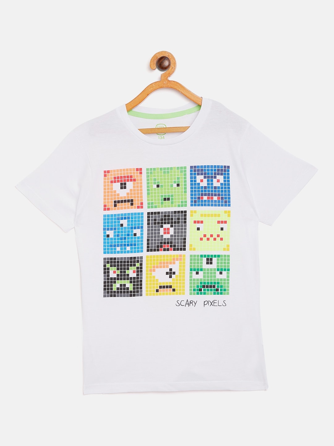 

COOL CLUB Boys White Printed Round Neck Pure Cotton T-shirt