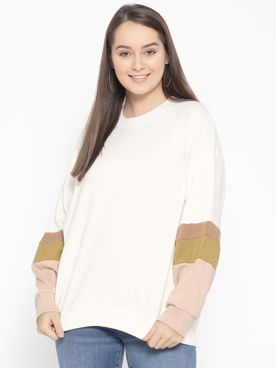 

AMERICAN EAGLE OUTFITTERS Women White Solid Sweatshirt