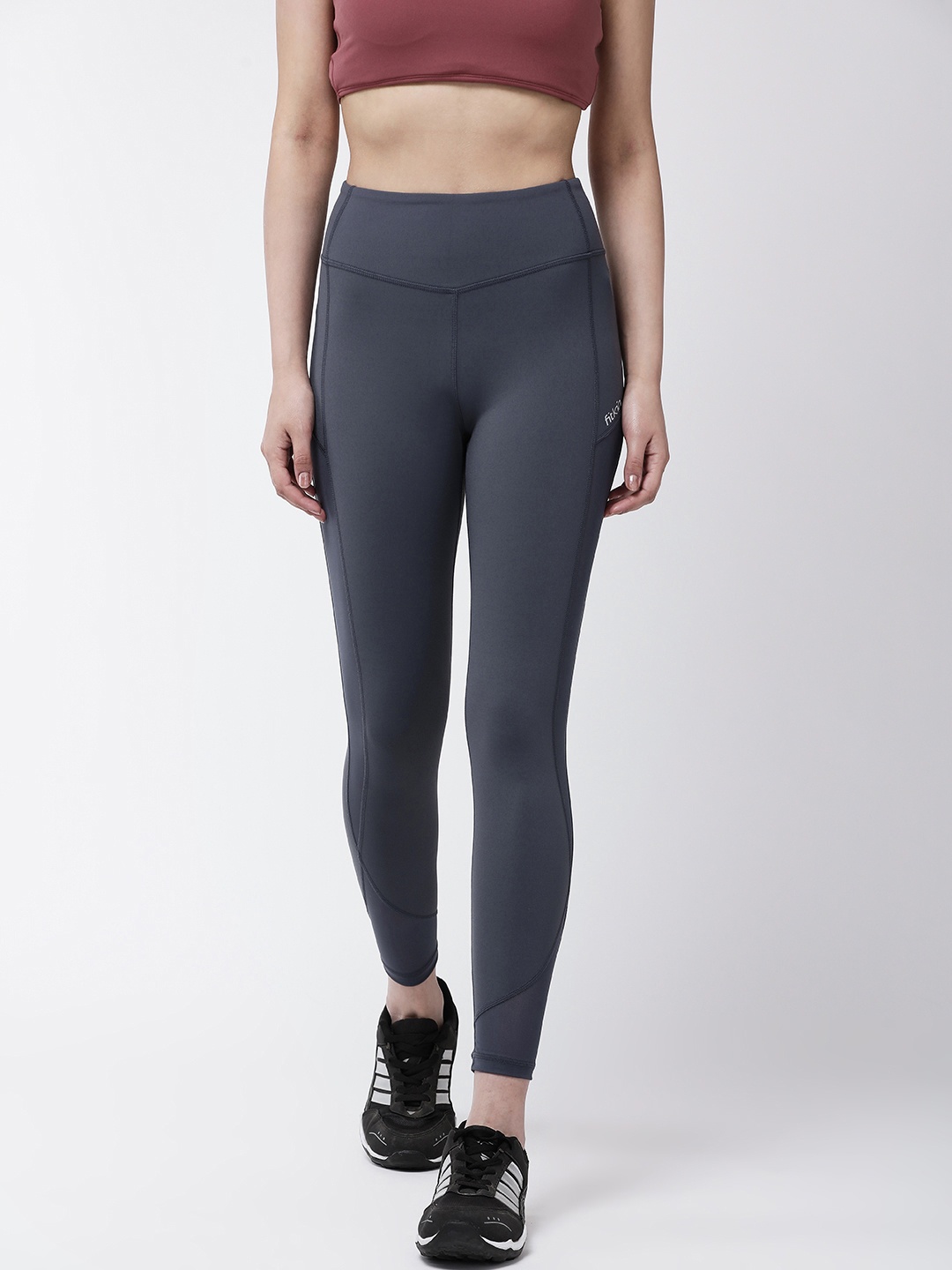 

Fitkin Women Blue Solid Quick Dry Training Tights