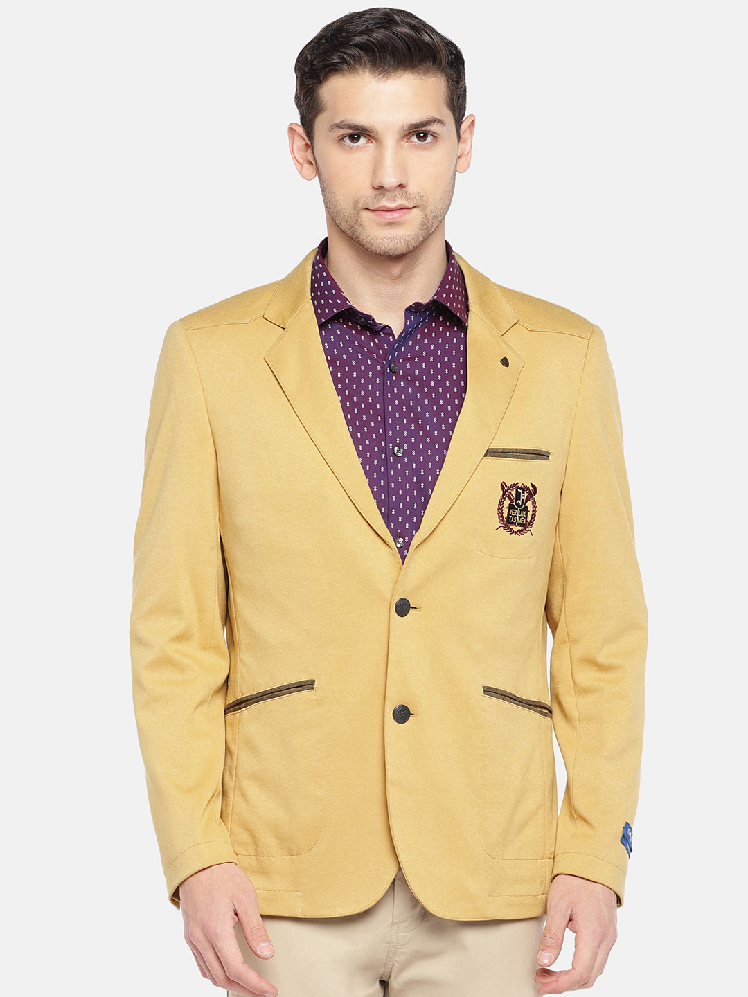 

Turtle Men Yellow Solid Blazer