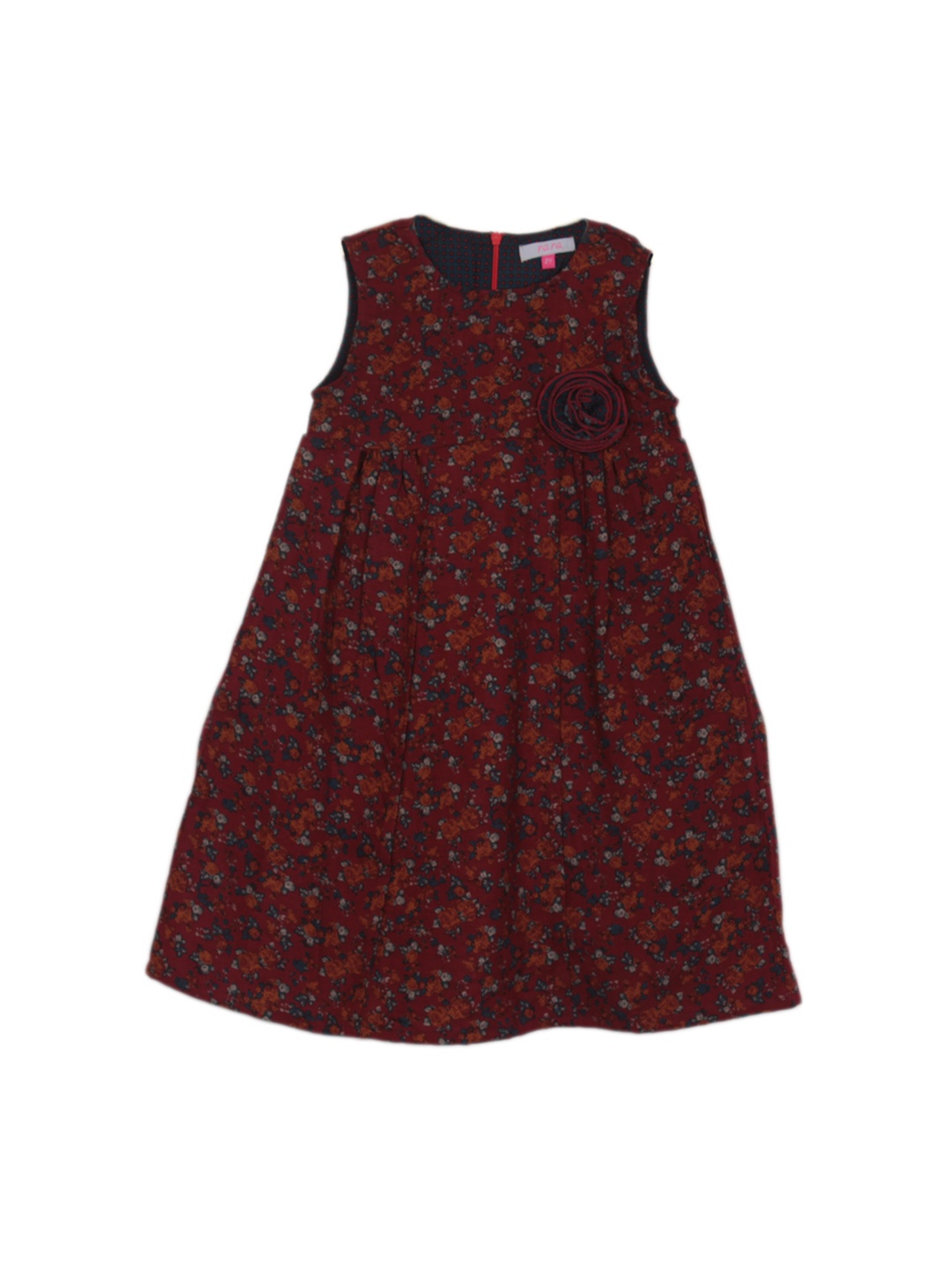 

My Little Lambs Girls Maroon Printed Fit & Flare Dress