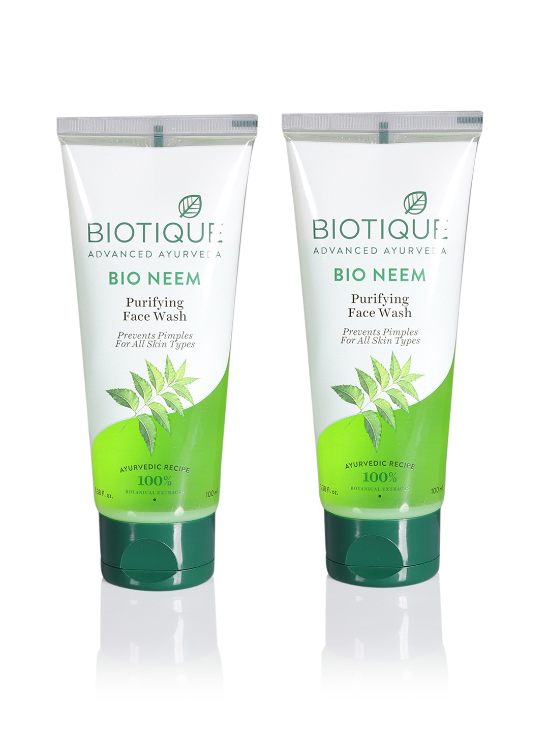 

Biotique Unisex Set Of 2 Bio Neem Purifying Face Wash, Green
