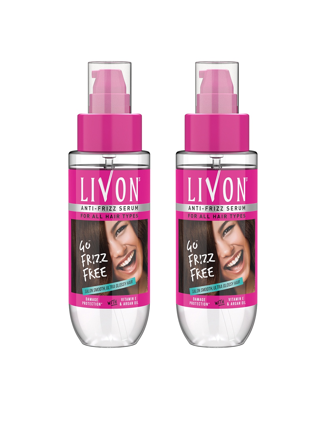 

Livon Set Of 2 Damage Protection Mild Fragrance Vitamin E Hair Serum, Transparent