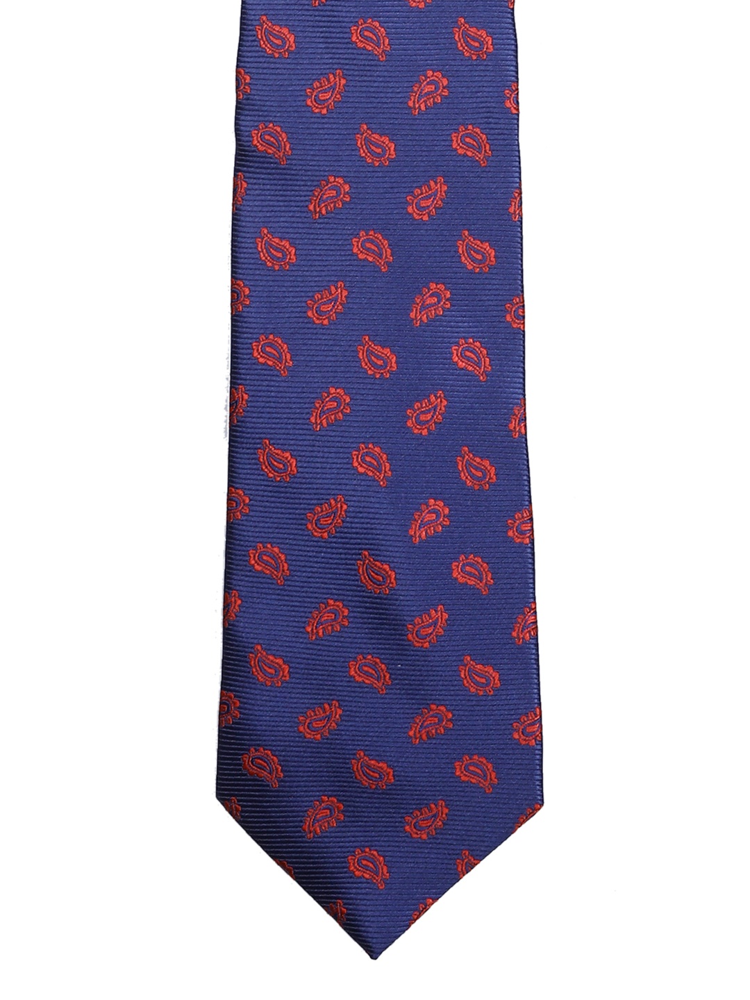 

Tossido Navy Blue & Red Woven Design Broad Tie