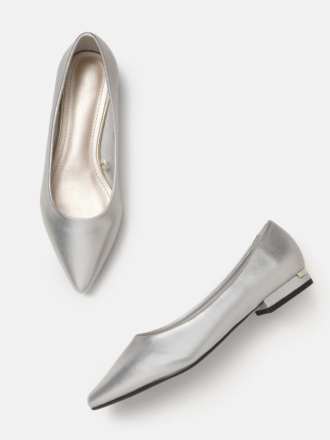 

Allen Solly Women Silver-Toned Solid Ballerinas