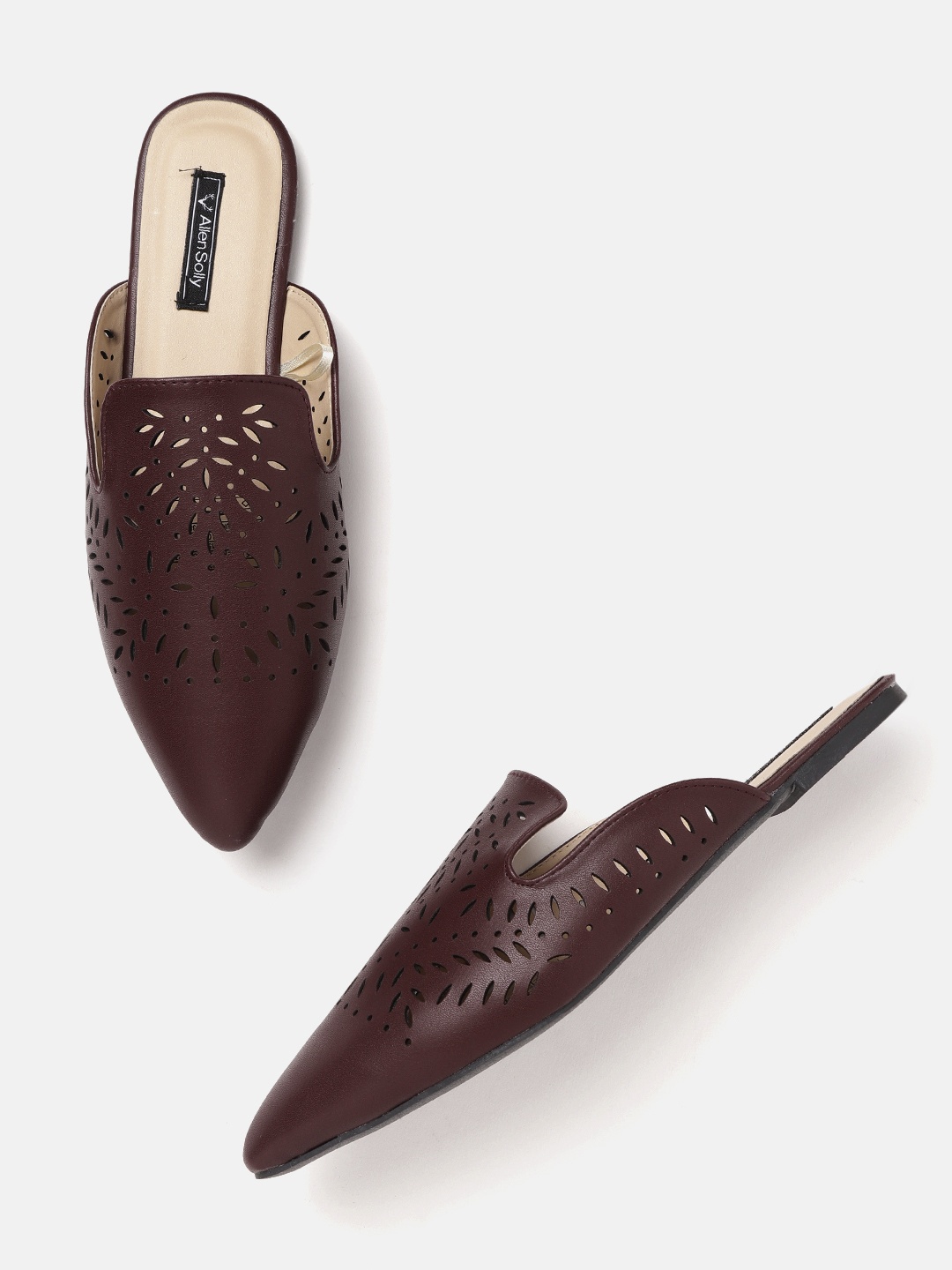 

Allen Solly Women Burgundy Cut-Out Mules