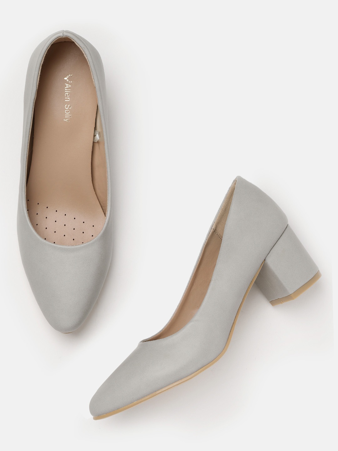 

Allen Solly Women Grey Solid Pumps