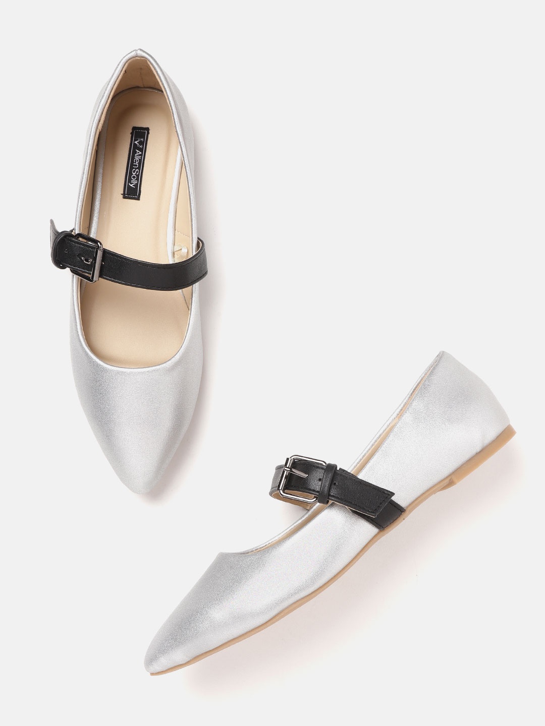 

Allen Solly Women Silver-Toned Solid Ballerinas