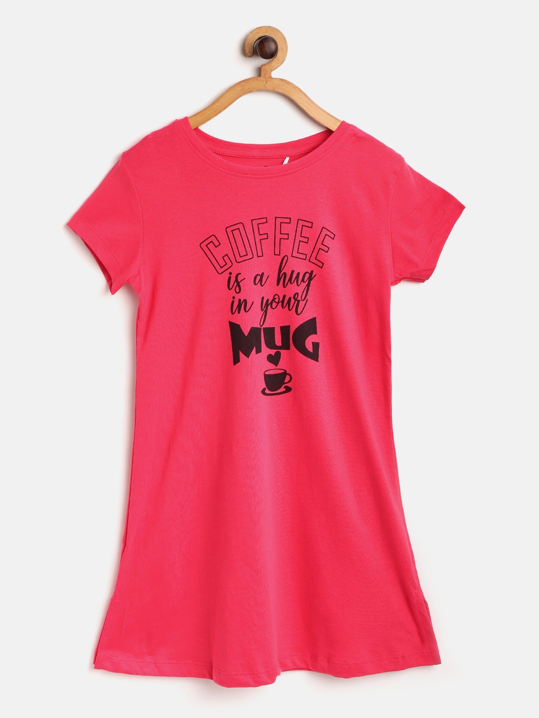 

Sweet Dreams Coral Pink Printed Nightdress