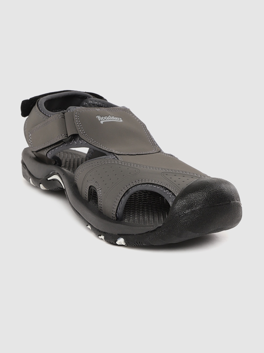 

The Roadster Lifestyle Co Men Charcoal Grey Solid Sports Sandals