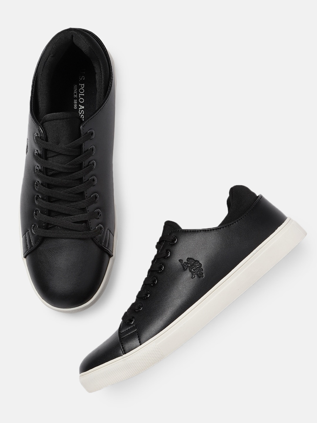 

U.S. Polo Assn. Men Black Solid Sneakers