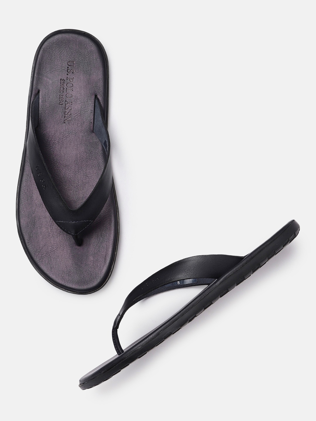 

U.S. Polo Assn. Men Navy Blue Printed CODETTE Thong Flip-Flops