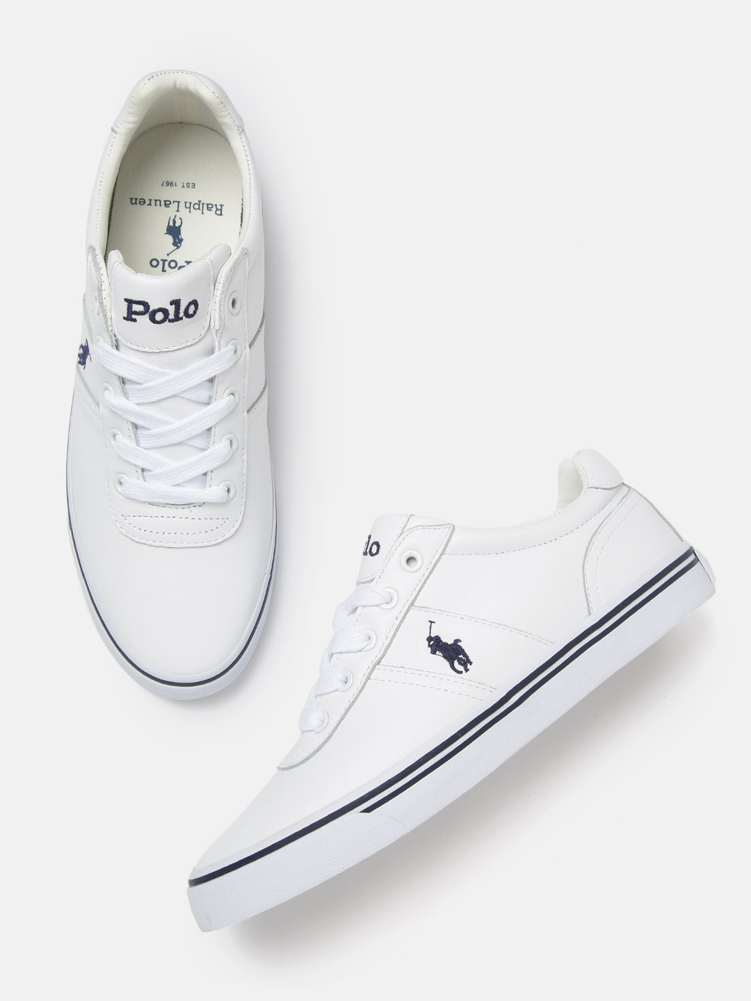 

Polo Ralph Lauren Men White Hanford Leather Sneaker