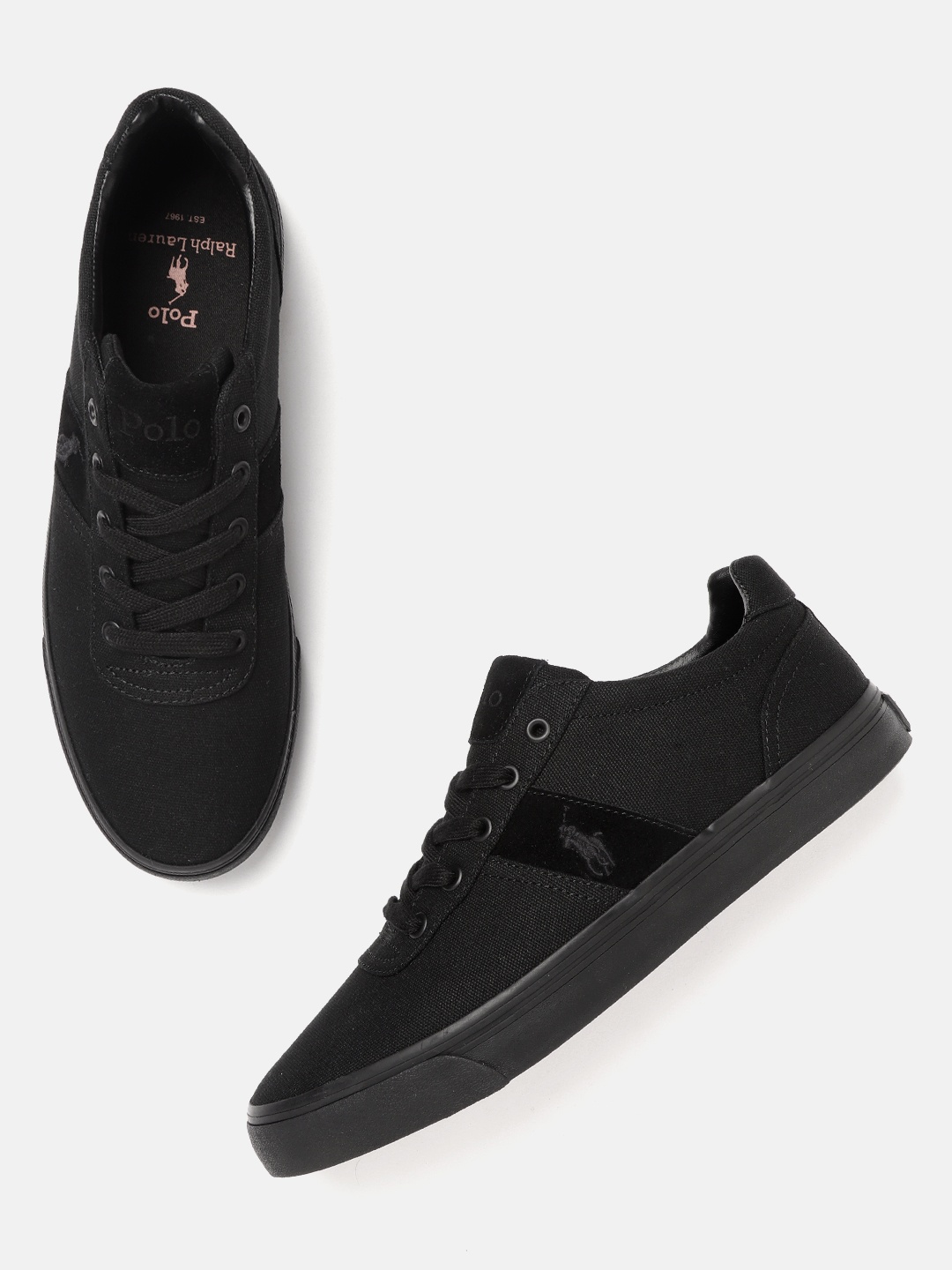 

Polo Ralph Lauren Men Black Solid Sneakers