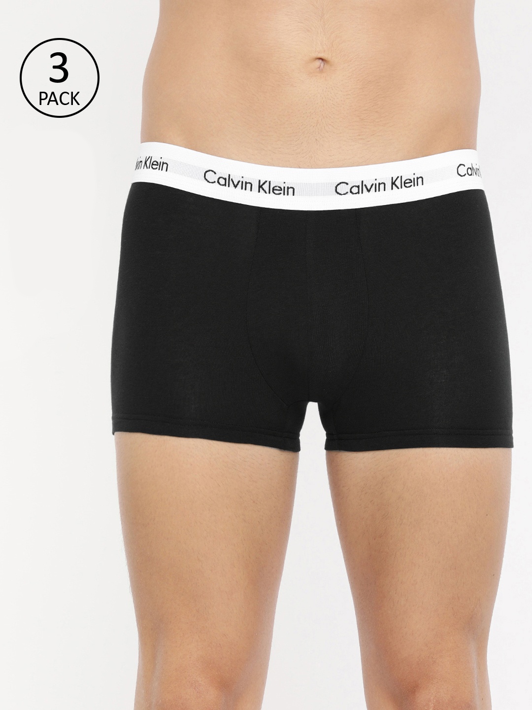 

Calvin Klein Underwear Men Pack of 3 Black Solid Trunks U2664D001