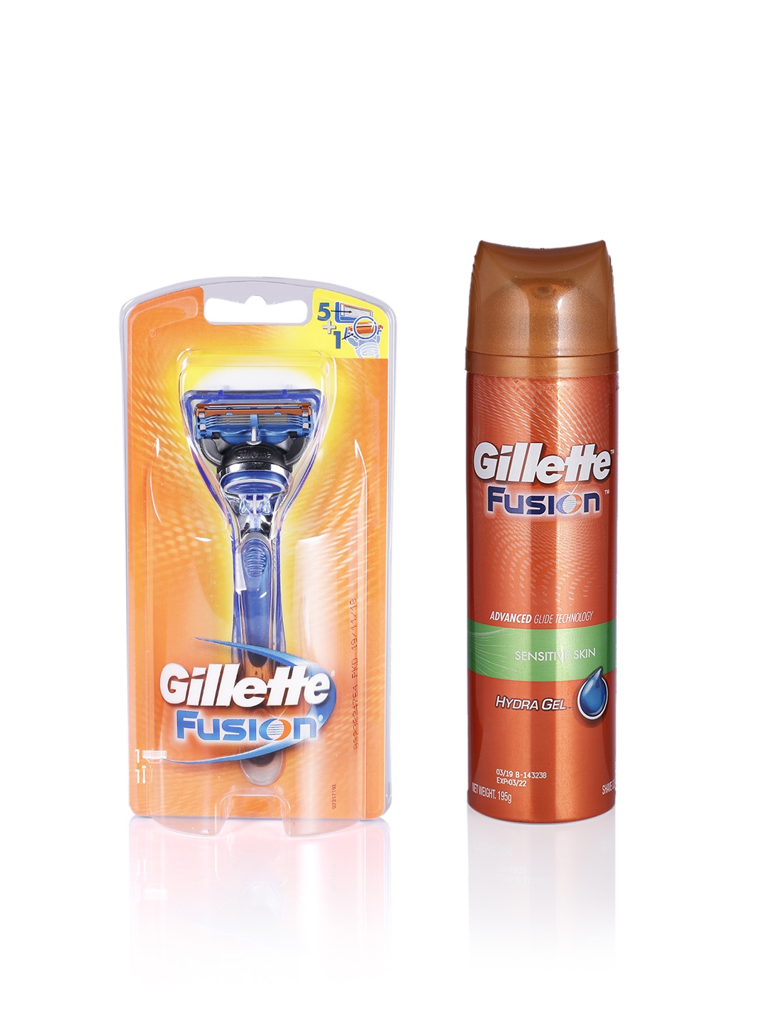 

Gillette Set Of Razor & Shaving Gel, Orange
