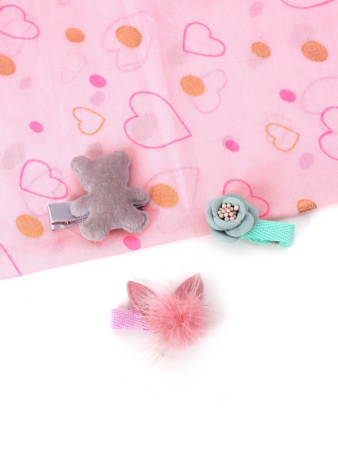 

lil' star Girls Multicoloured Set of 3 Embellished Hair Pins, Multi