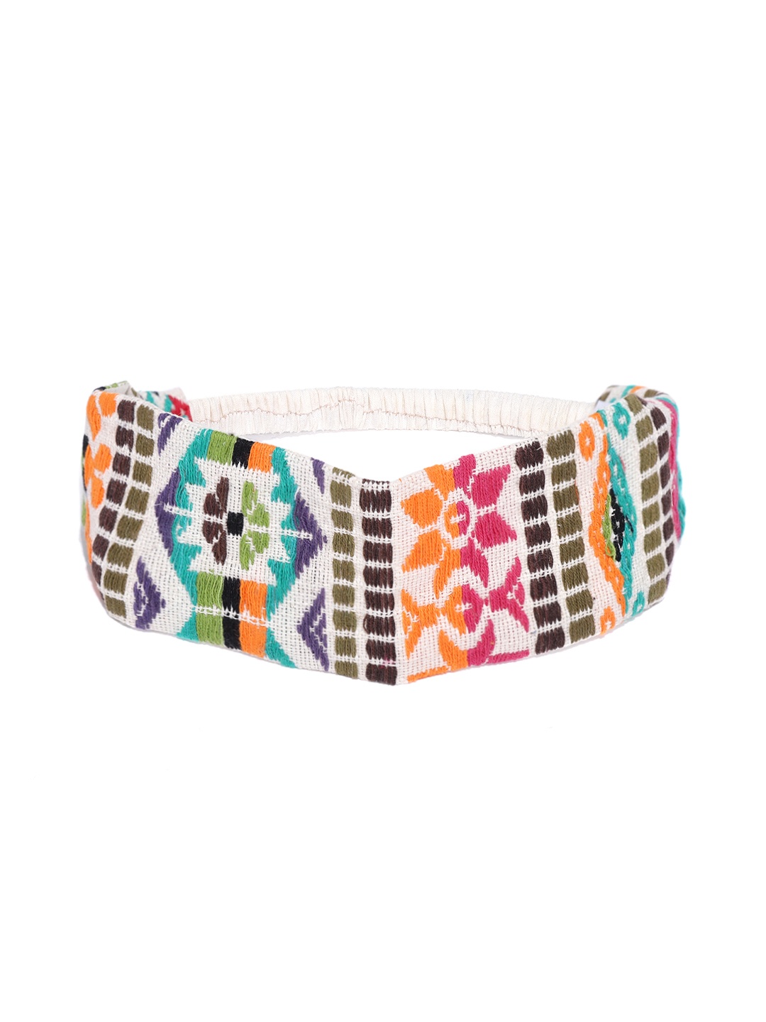 

Blueberry Women Multicoloured Embroidered Hairband, Multi