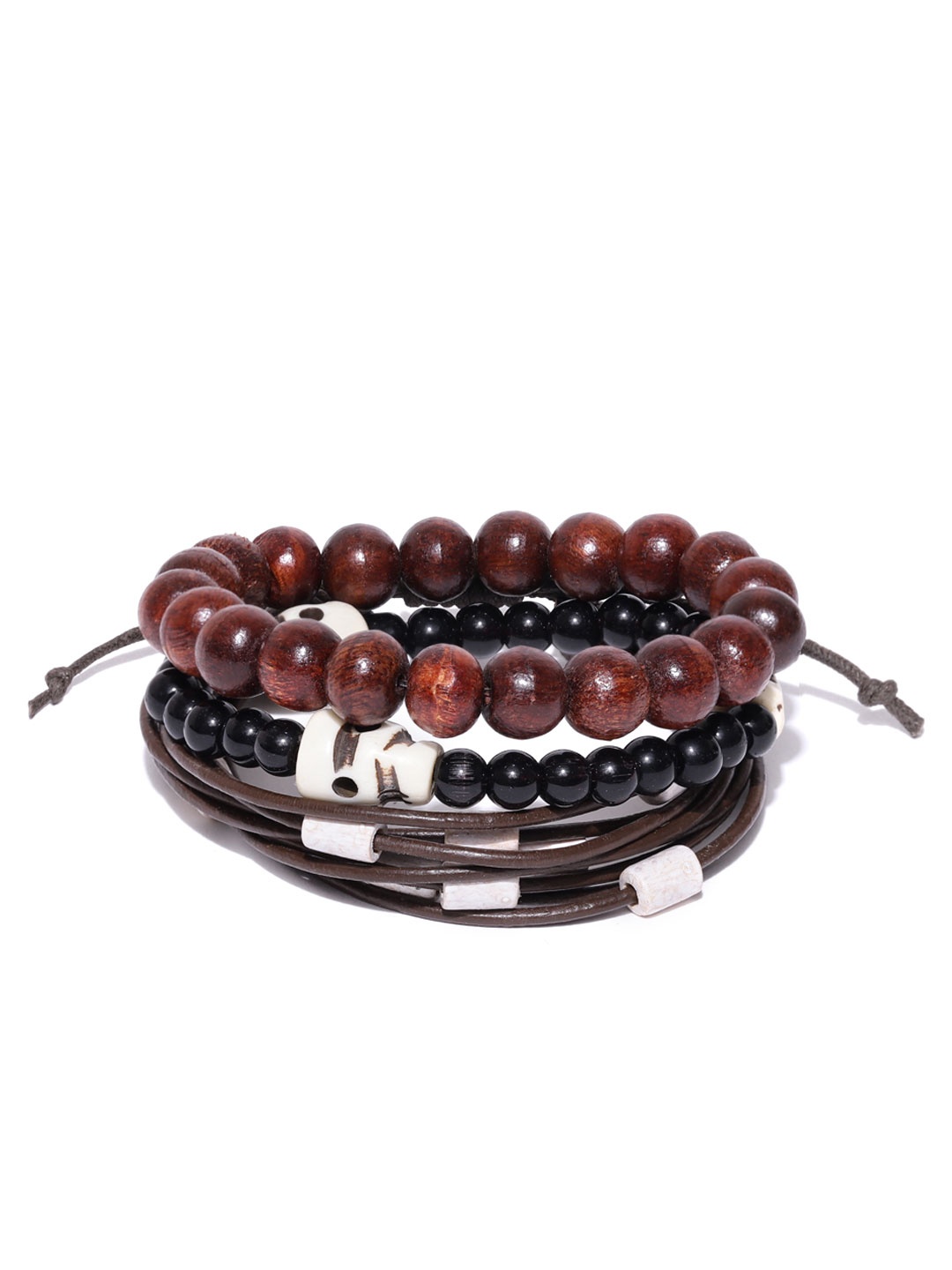 

Blueberry Set of 3 Handcrafted Bracelets, Brown