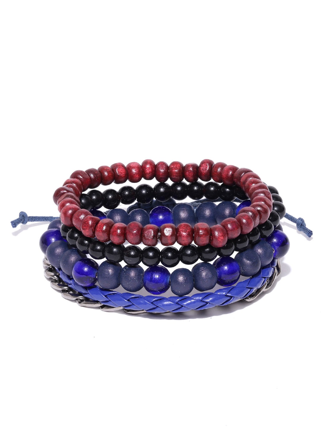 

Blueberry Set of 4 Handcrafted Bracelets, Rust