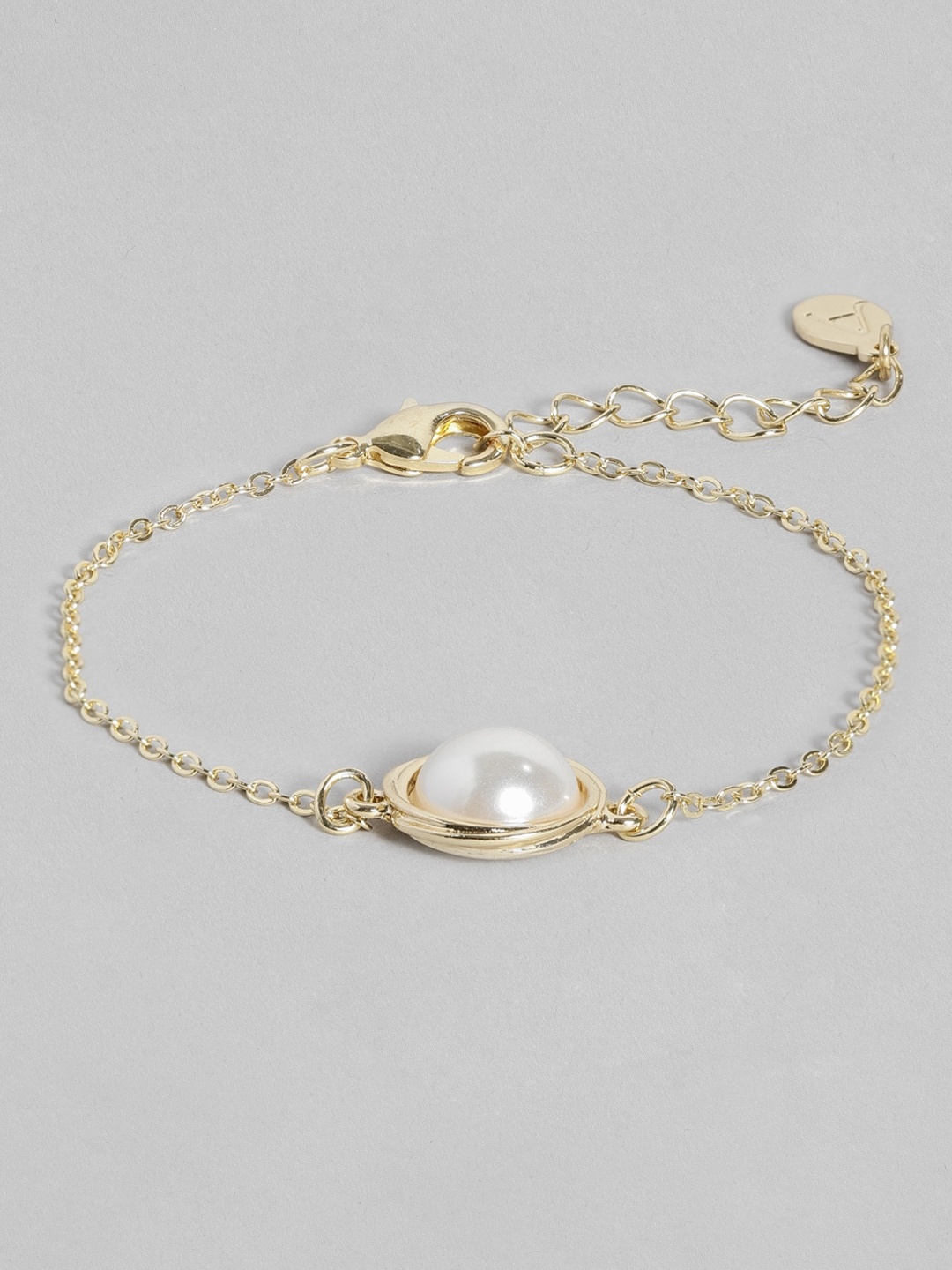 

Accessorize Women Gold-Toned Encased Pearl Clasp Bracelet