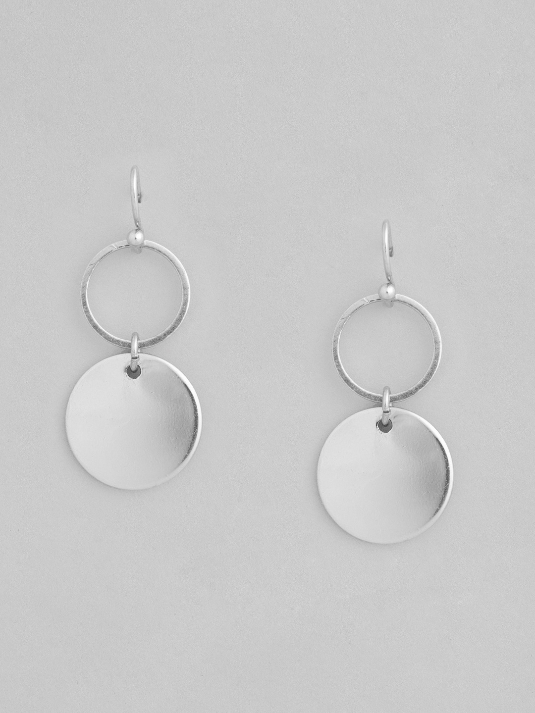 

Accessorize London Circular Disc Drop Earrings, Silver