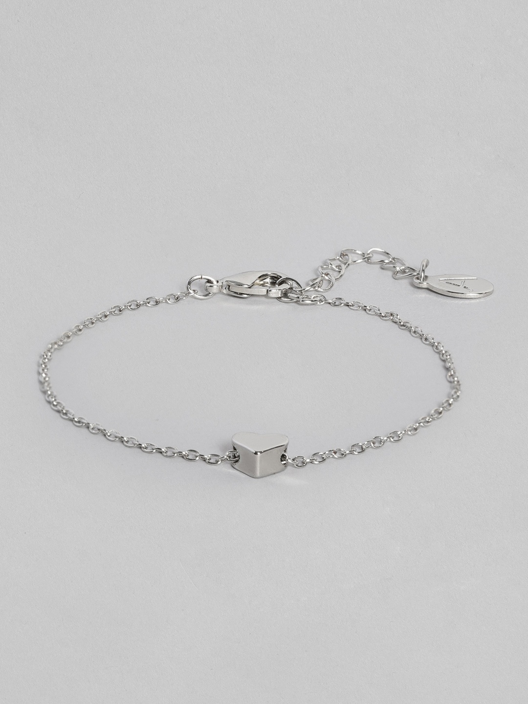 

Accessorize London Women Solid Heart Clasp Bracelet, Silver