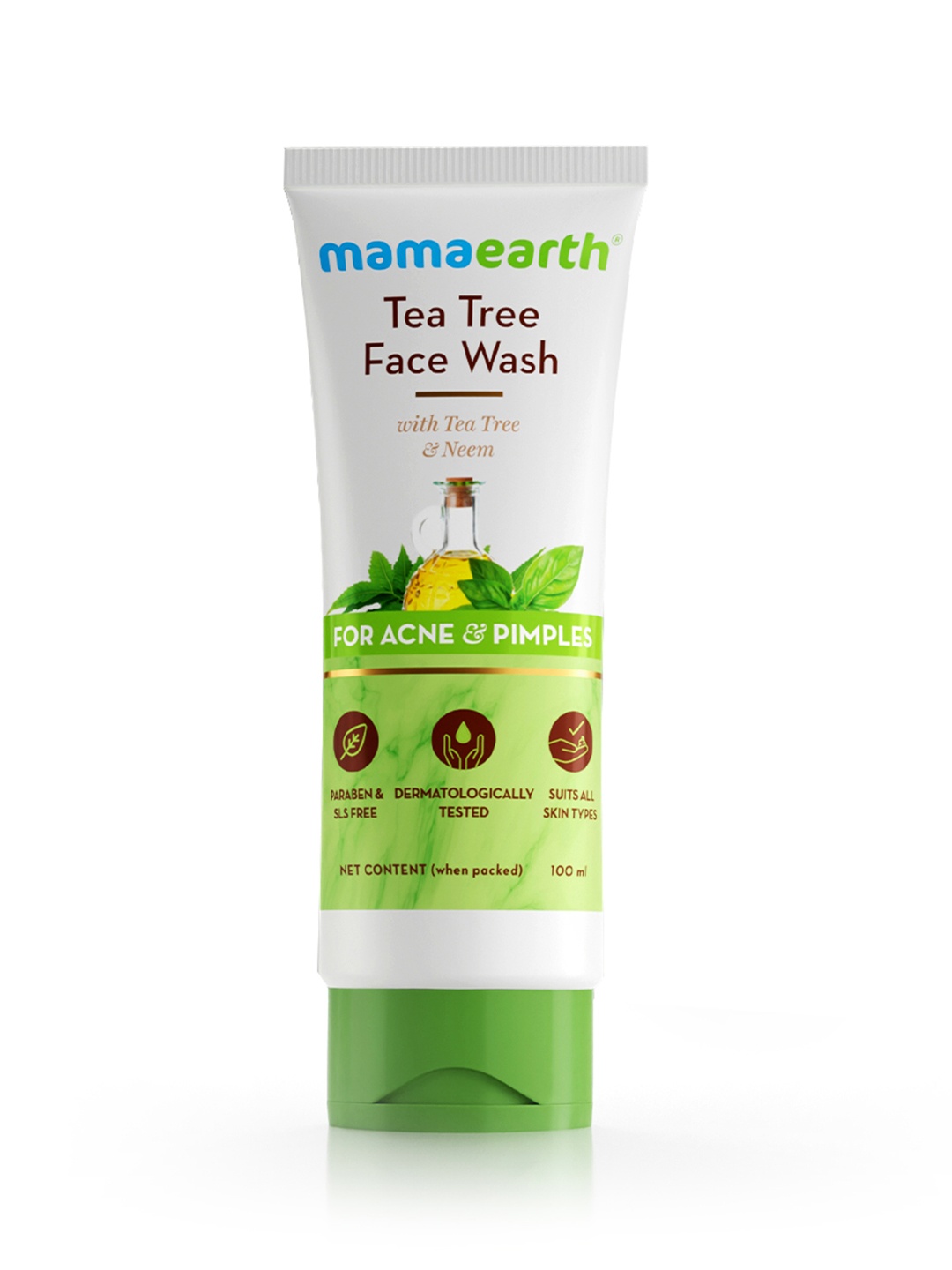 

Mamaearth Tea Tree Face Wash with Neem for Acne & Pimples 100 ml, White