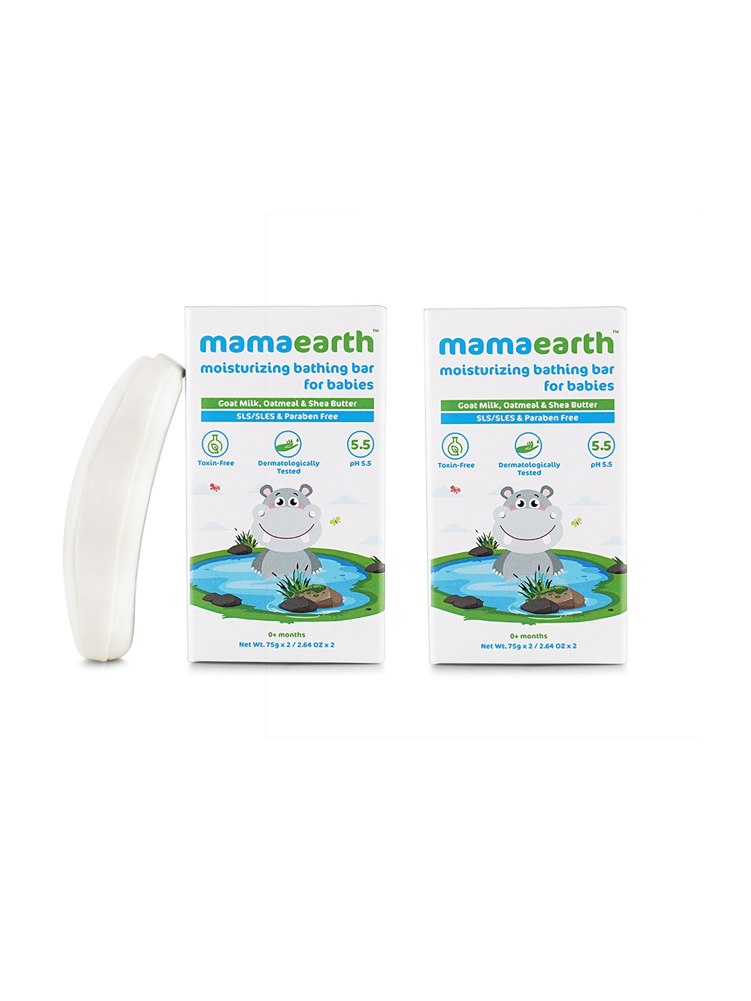 

Mamaearth Sustainable Pack of 4 Bathing Bar for Babies 300g, White