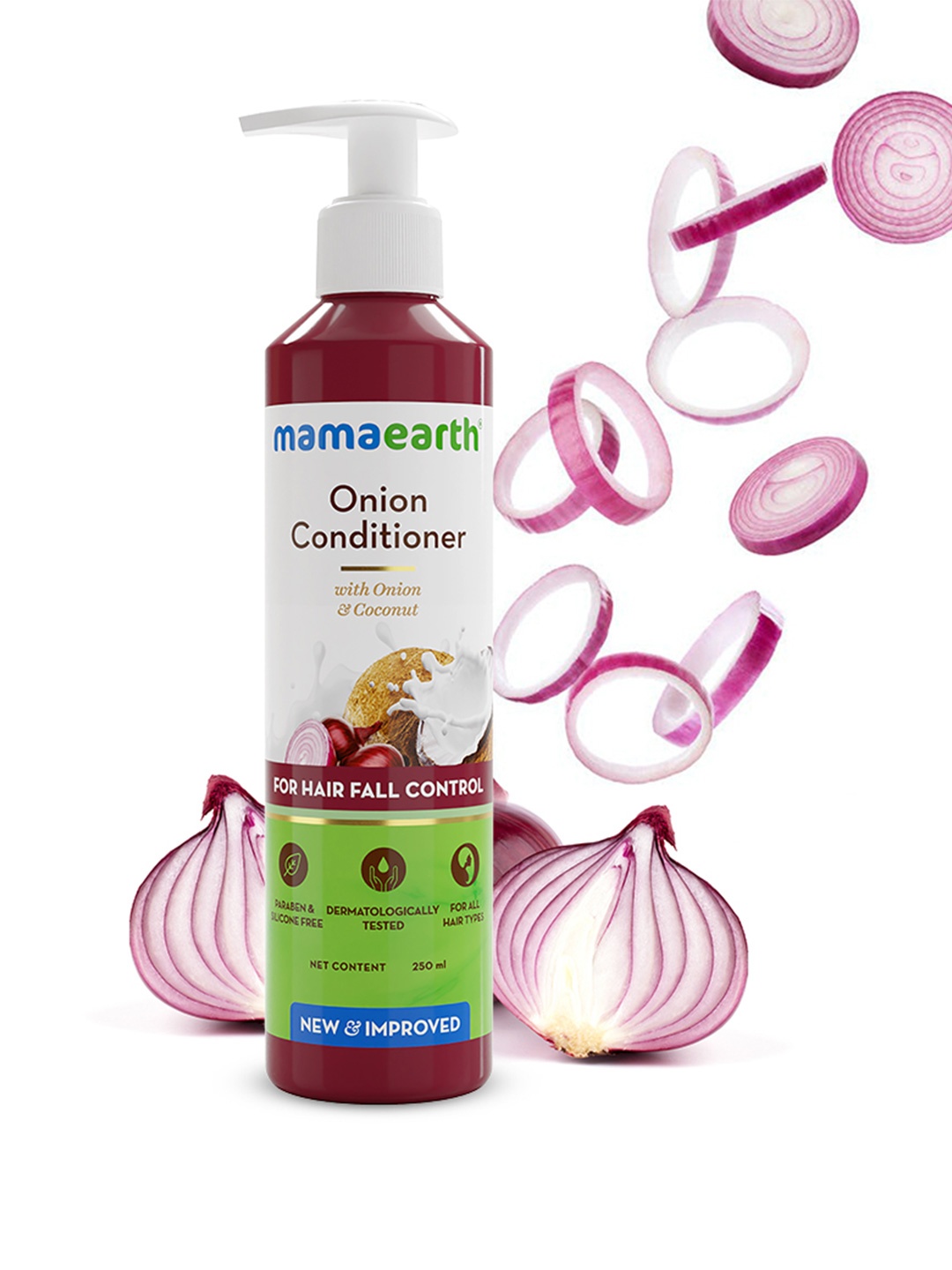 

Mamaearth Onion Conditioner for Hair Growth & Hair Fall Control with Coconut Oil - 250ml, White