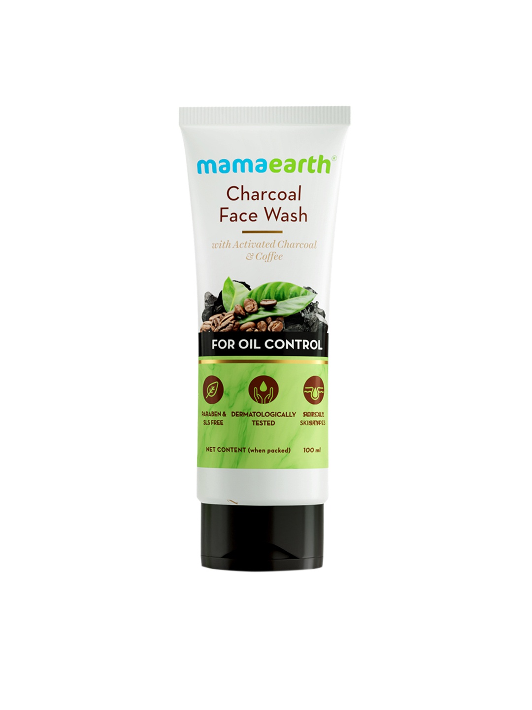 

Mamaearth Activated Charcoal Face Wash With Coffee For Oil Control 100 ml, White