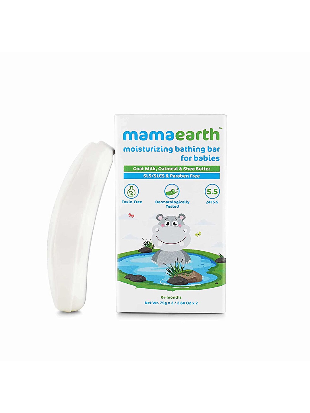 

Mamaearth Kids Set of 2 Moisturizing Bathing Bars 75gm each, White
