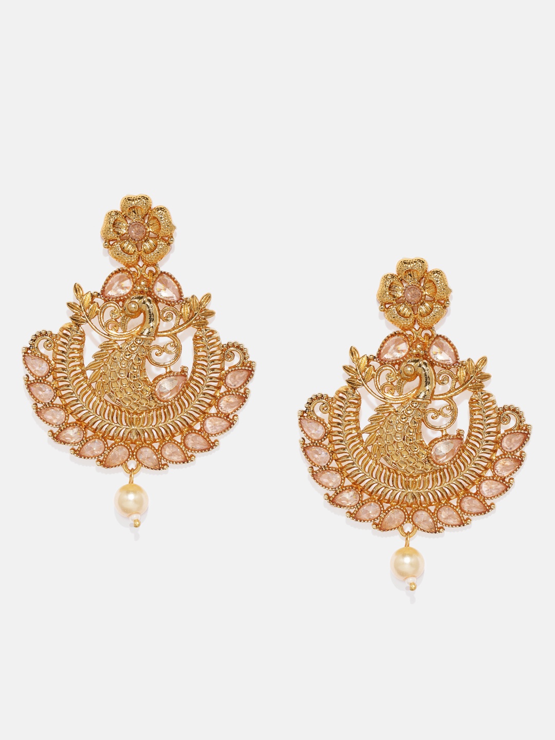 

Anouk Gold-Plated Peacock Shaped Chandbalis