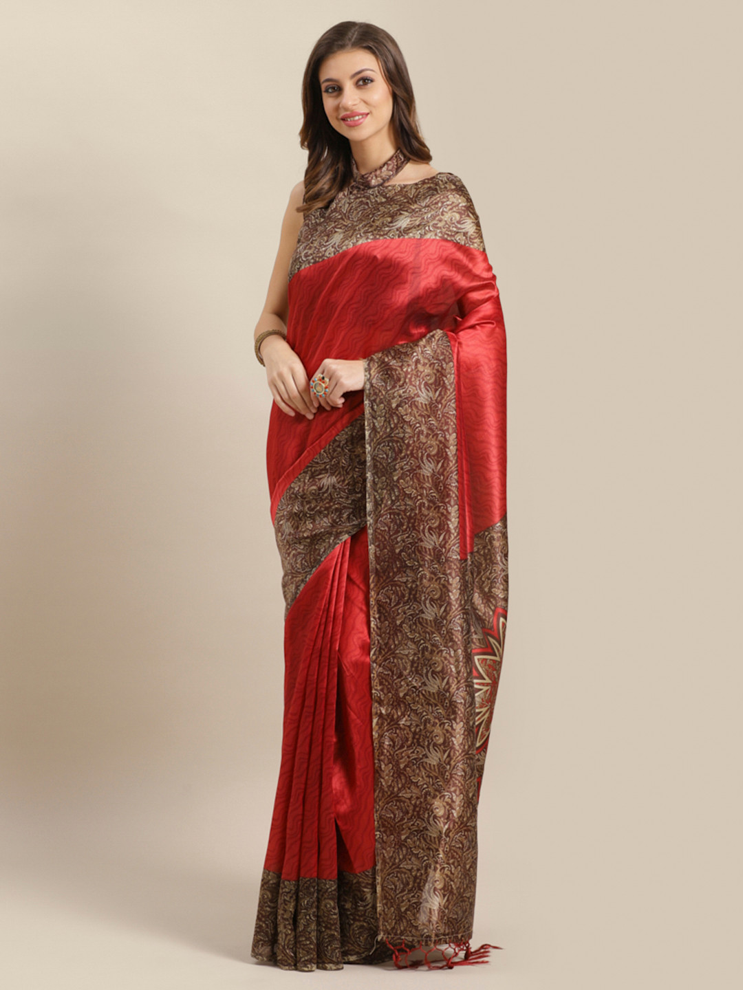 

Saree mall Maroon Printed Saree