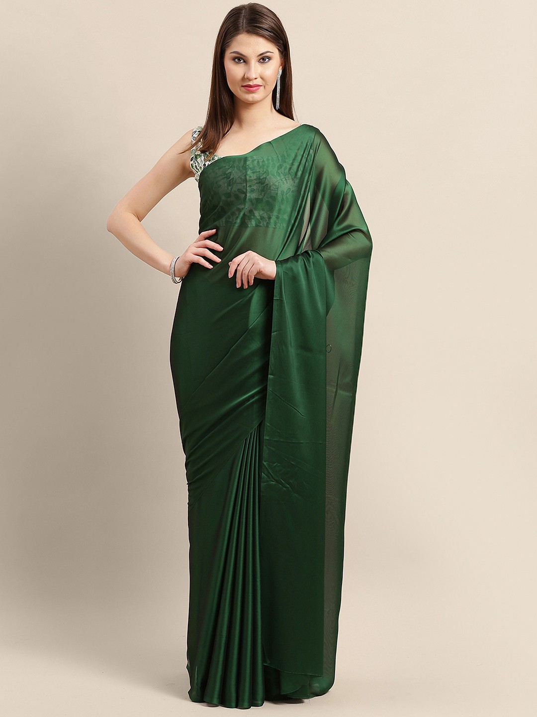 

Saree mall Green Solid Saree