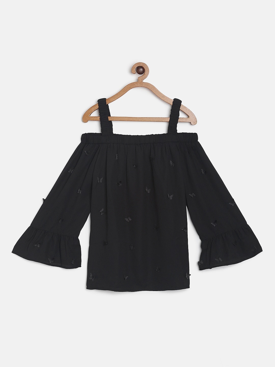 

Gini and Jony Girls Black Embellished Top