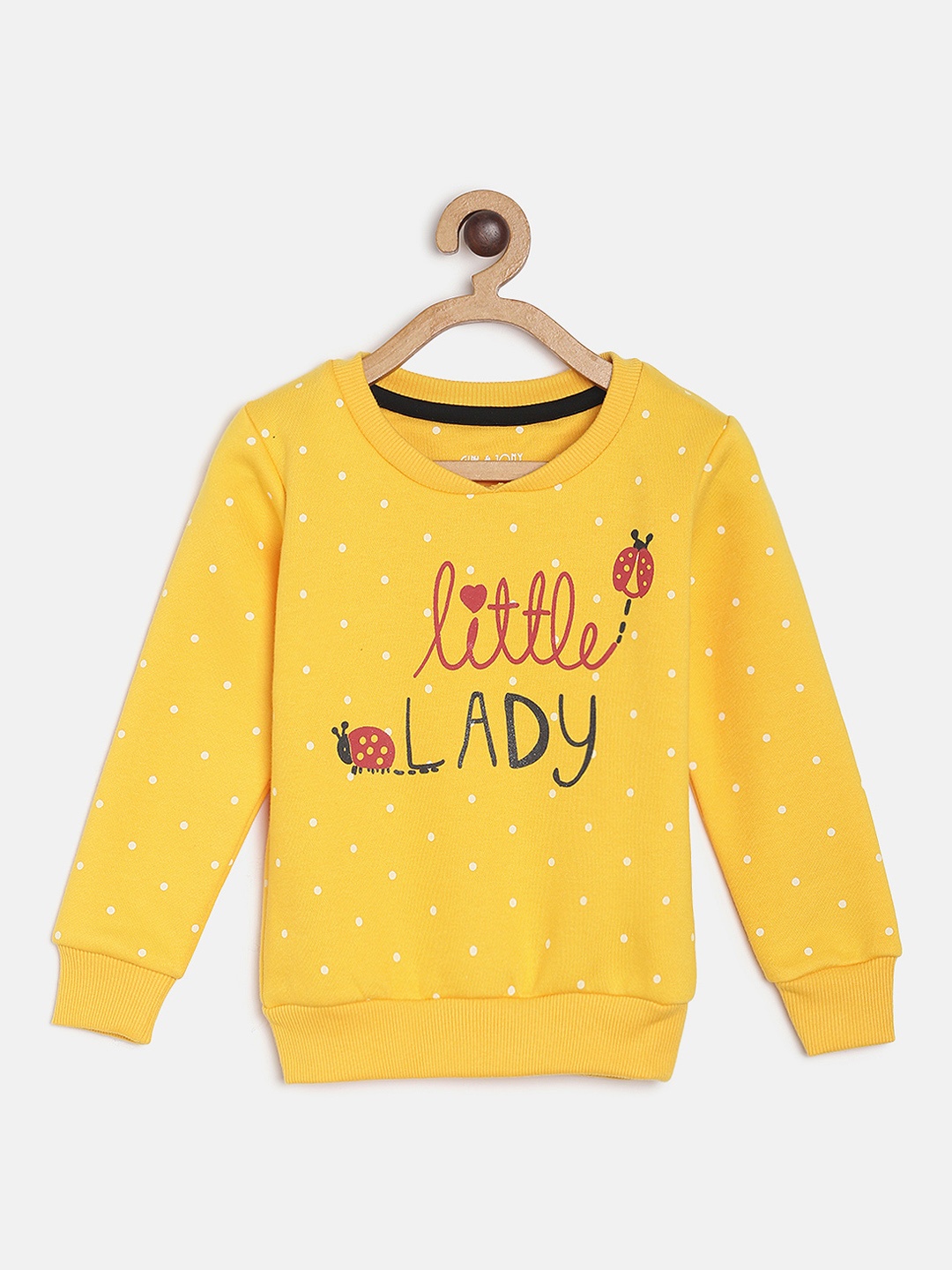 

Gini and Jony Girls Yellow Printed Sweatshirt
